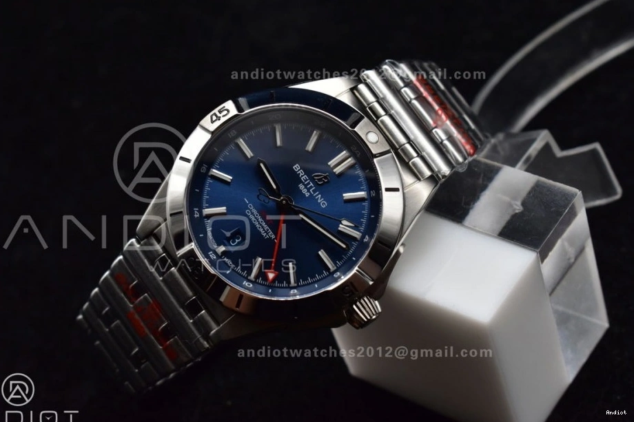 Best Factory Blue SS Bracelet GMT Breitling Dial Chronomat 40mm BLS 1:1 Automatic Edition On A2836 0508